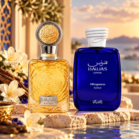 Rafeeef by Ard Al Zaafaran & Hawas Sapphire by Rasasi Eau de Parfum Sprays 100ml (Bundle)