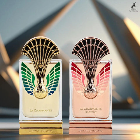 La Charmante & La Charmante Éclatant Eau de Parfum Sprays 100ml (3.4 oz) by Maison Alhambra | A Symphony of Radiant Florals & Playful Elegance (Bundle) - Intense Oud
