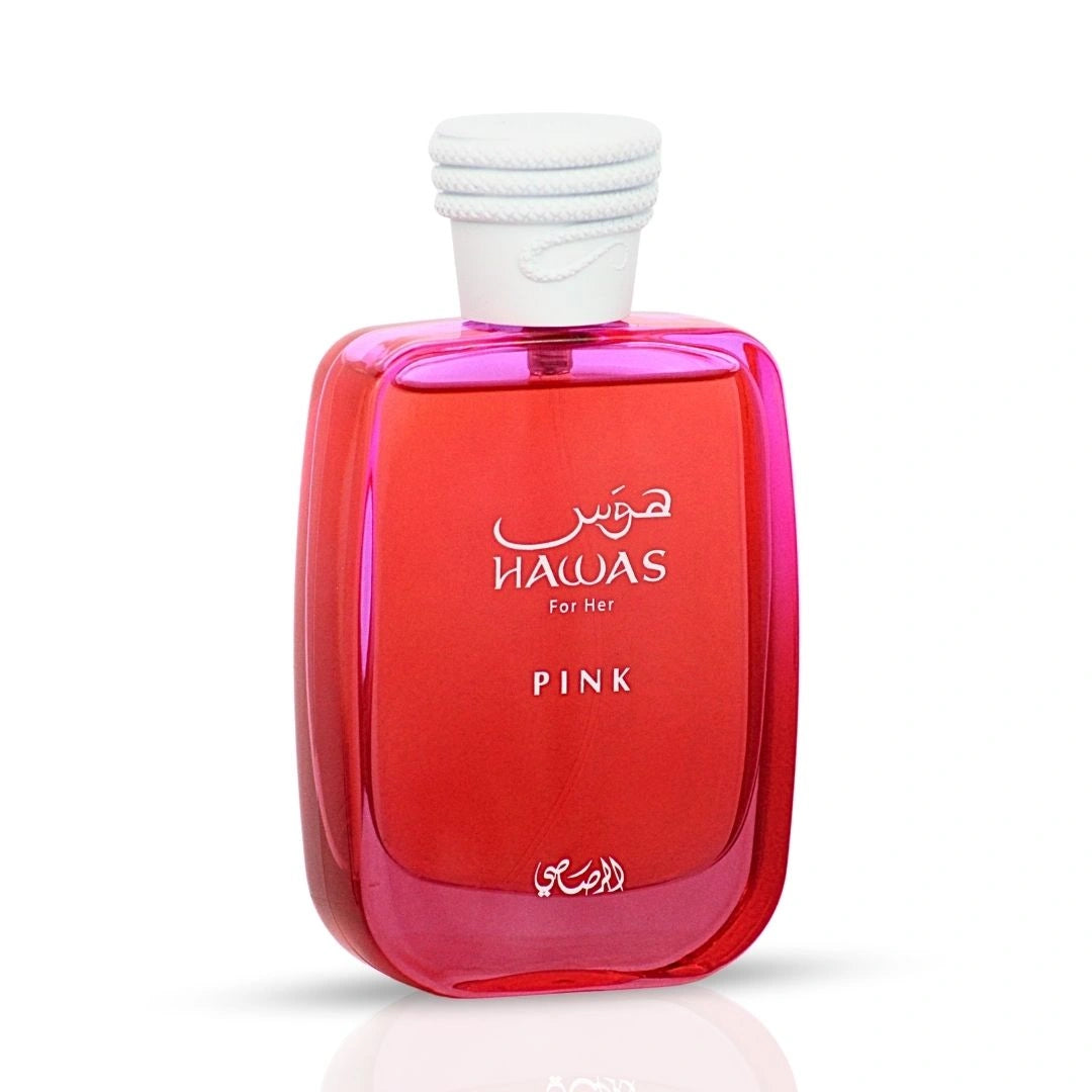 Hawas Pink For Her Eau de Parfum Spray 100ml (3.4 oz) by Rasasi | The Signature Scent of Feminine Luxury - Intense Oud
