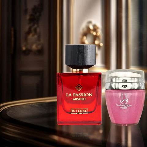 YARA Hand & Body Lotion 45ML (1.53 OZ) By Ard Al Zaafaran & La Passion Absolu for Women EDP Spray 100ML (3.4 OZ) by Intense Elite | Luxurious Fragrance Experience. (DYNAMIC BUNDLE) - Intense Oud
