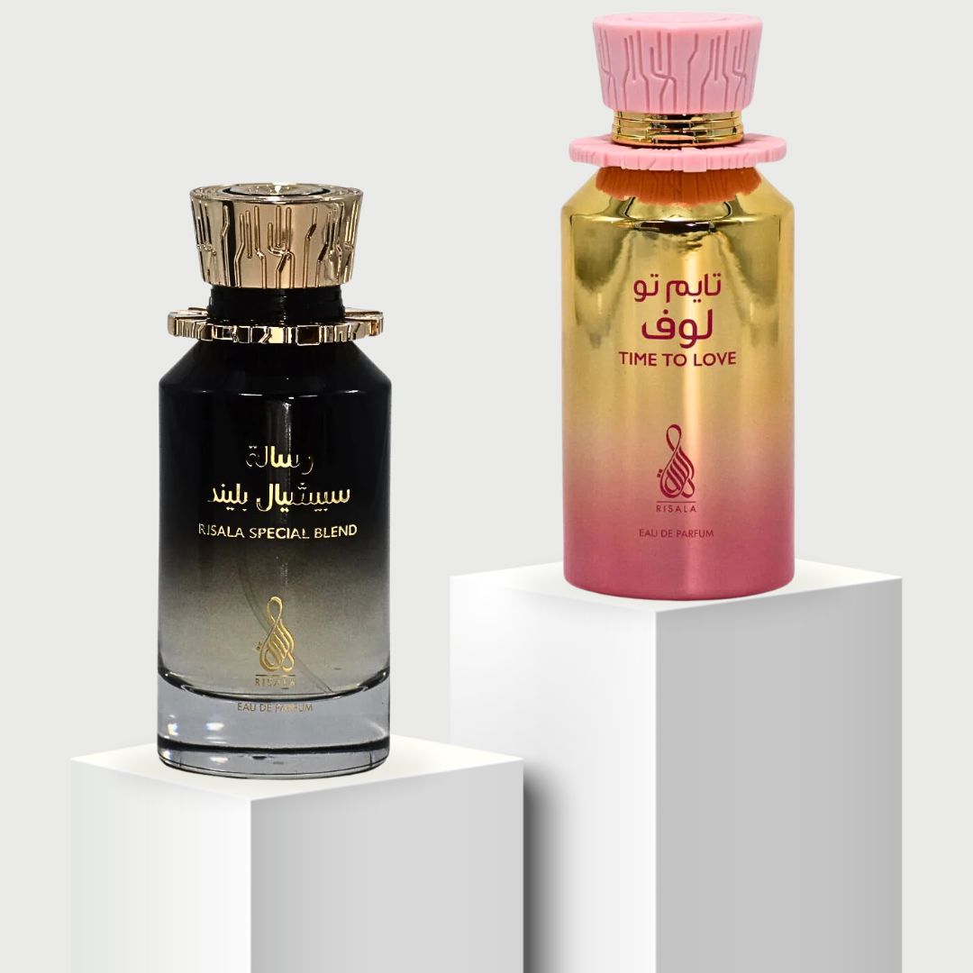 Time To Love & Risala Special Blend - EDP Sprays 100ML (3.4 OZ) By RISALA | Long Lasting, Exquisite Arabian Scents. (MYSTIC BUNDLE) - Intense Oud