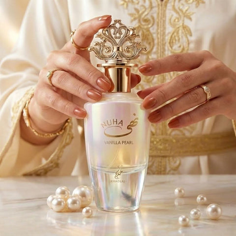 AUCTION Nuha Vanilla Pearl Eau de Parfum Spray 85ml (2.9 oz) by Khadlaj (Velvet Pouch)