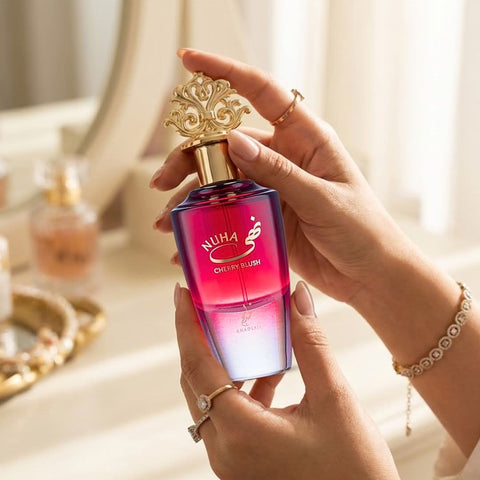 AUCTION Nuha Cherry Blush Eau de Parfum Spray 85ml (2.9 oz) by Khadlaj (Velvet Pouch)