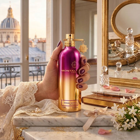Montale Sensual Instinct Eau de Parfum Spray 100ml bottle with sleek black packaging and golden accents.