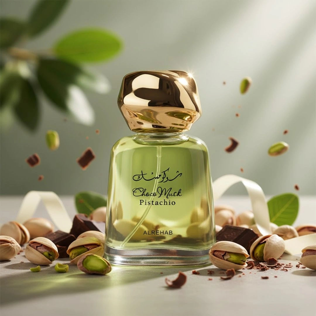 Choco Musk Pistachio Eau de Parfum Spray 100ml (3.4 oz) by Al Rehab - Intense Oud