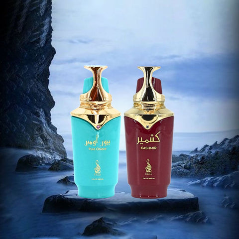 Pure Ombré & Kashmir EDP Sprays 100ML (3.4 OZ) By RISALA | Long Lasting, Captivating & Aromatic Fragrances. (BUNDLE) - Intense Oud