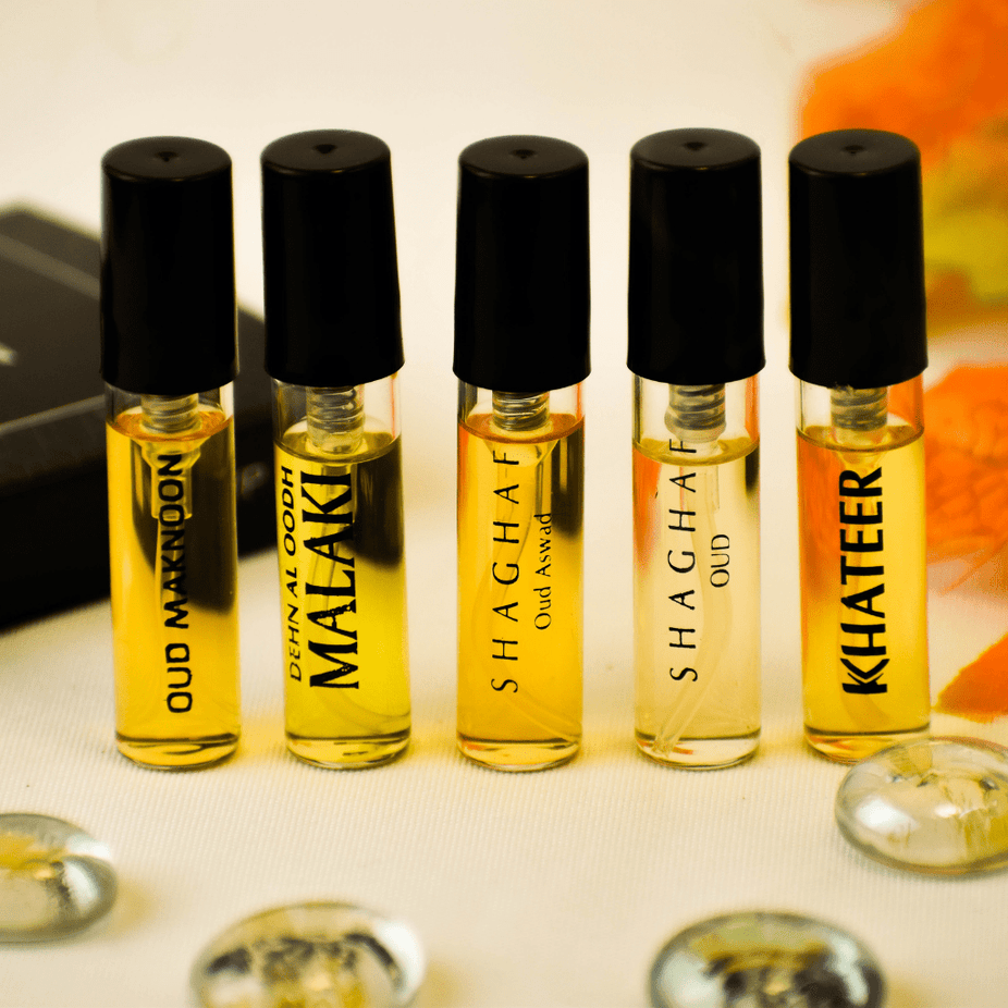 5 SA Sample-Shaghaf Oud, Shaghaf Oud Aswad, Maknoon, Khateer, Dehn El Oud Malaki - Intense oud