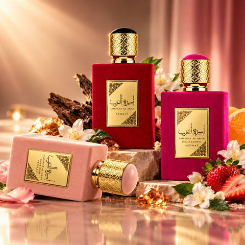 Ameerat Al Arab, Prive Rose & Sugar Crown Eau de Parfum Spray 100ml (3.4 oz) by Asdaaf (Bundle)