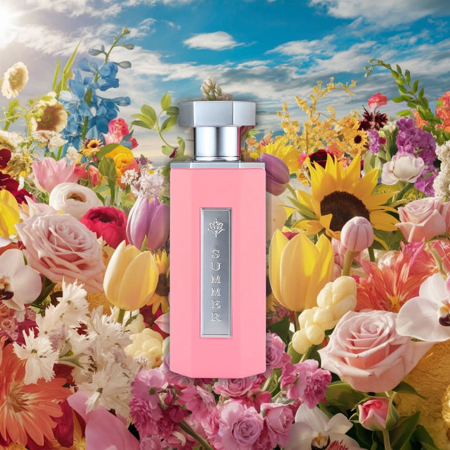 Summer Pink EDP by Reef Perfumes in 100ML bottle, showcasing elegant packaging of long-lasting, luxurious floral Eau De Parfum.