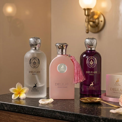 Delilah - Pour Femme, Blanc & Viola Eau de Parfum Sprays 100ml (3.4 oz) by Maison Alhambra (Bundle)