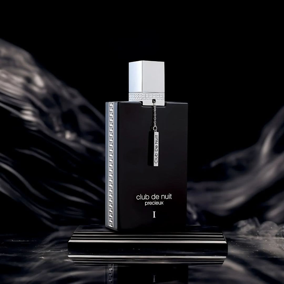 Armaf Club De Nuit Precieux I Extrait de Parfum Spray 55ml, elegant black bottle of EDP fragrance with gold accents.