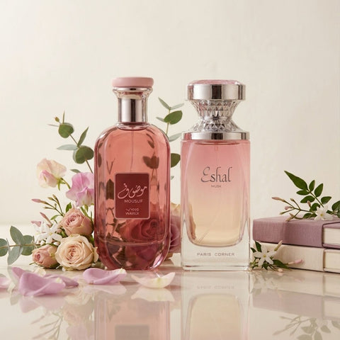 Mousuf Wardi By Ard Al Zaafaran & Eshal Musk By Paris Corner Eau De Parfum Sprays 100ml (3.4 oz) (Bundle)