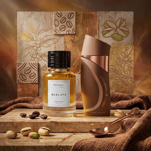 Baklava Extrait de Parfum by Azha & Affogato al Caffè Eau de Parfum by Paris Corner Sprays 100ml (3.4 oz) (Bundle)