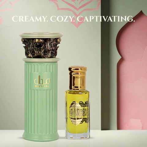 Manaal Eau de Parfum Sprays 100ml by Ard Al Zaafaran & Now Girl Perfume Oil 12ML (0.40 OZ) by Intense Oud | Wrap Yourself in Creamy Delight (Bundle)