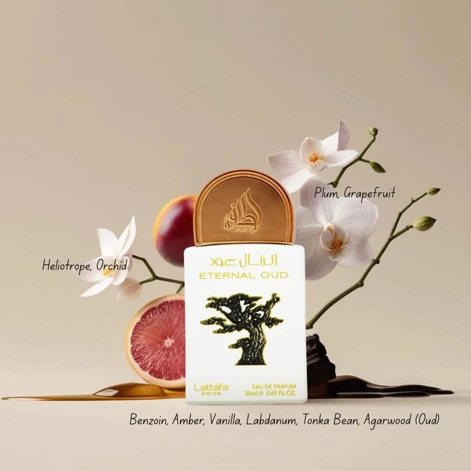 Lattafa Pride Eau de Parfum gift set with five 20ml bottles arranged in a decorative box, showcasing elegant packaging.