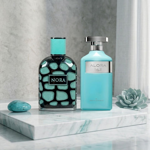 Nora by Lattafa & Alora by Ard Al Zaafaran Eau de Parfum Sprays 100ml (3.4 oz) (Bundle)