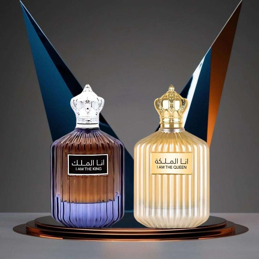 I Am the King & I Am the Queen Eau de Parfum Sprays 100ml (3.4 oz) by Ard Al Zaafaran | The Perfect His-and-Hers Set — Fresh, Warm & Irresistibly Regal. (Monarch Bundle)
