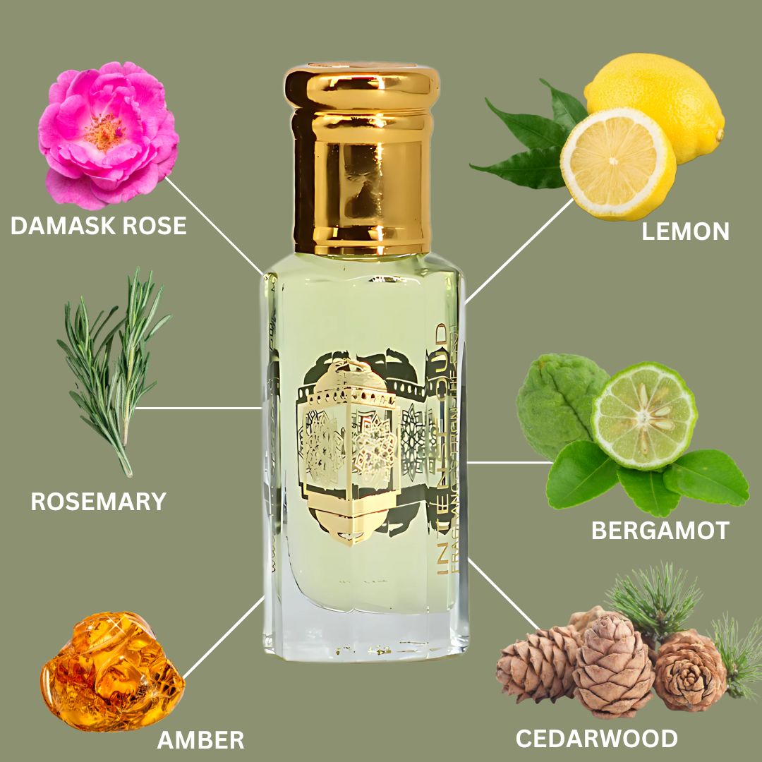 Amber Rose Perfume Oil 12ML (0.40 OZ) With Black Gift Box By Intense Oud | A Fresh Mix Of Rose, Bright Citrus Softened By Amber & Musk. - Intense Oud