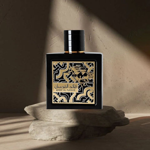 AUCTION Qaed Al Fursan Eau De Parfum Spray 90ml (3.04 oz) by Lattafa (Velvet Pouch)