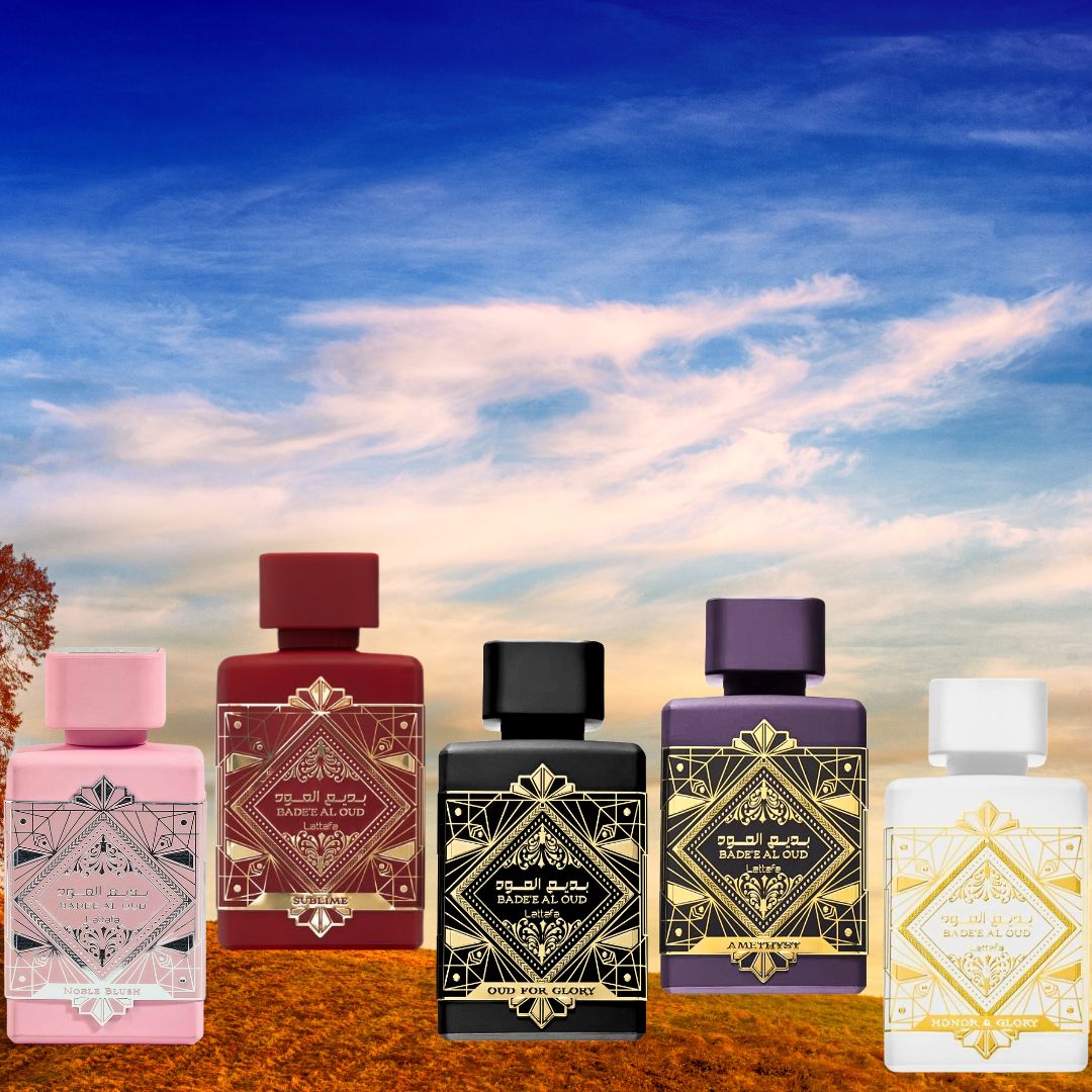 THE BAD'EE AL OUD COLLECTION - 100ML (3.4 OZ) By Lattafa | Experience The Elegance Of The Bad'ee Collection, Blending Spicy, Woody, Floral & Gourmand Notes. (PACK OF 5) - Intense Oud