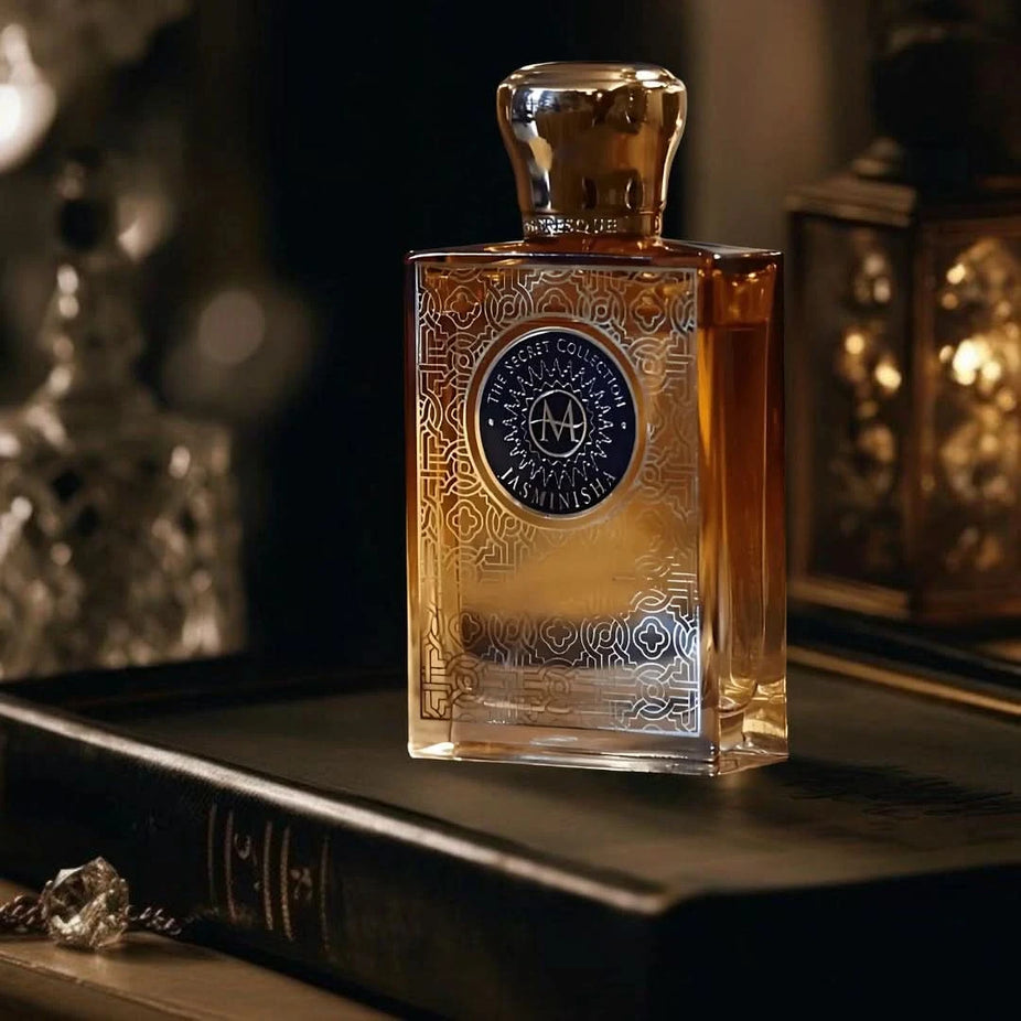 Moresque Jasminisha Eau de Parfum spray 75ml bottle with elegant packaging and floral design.