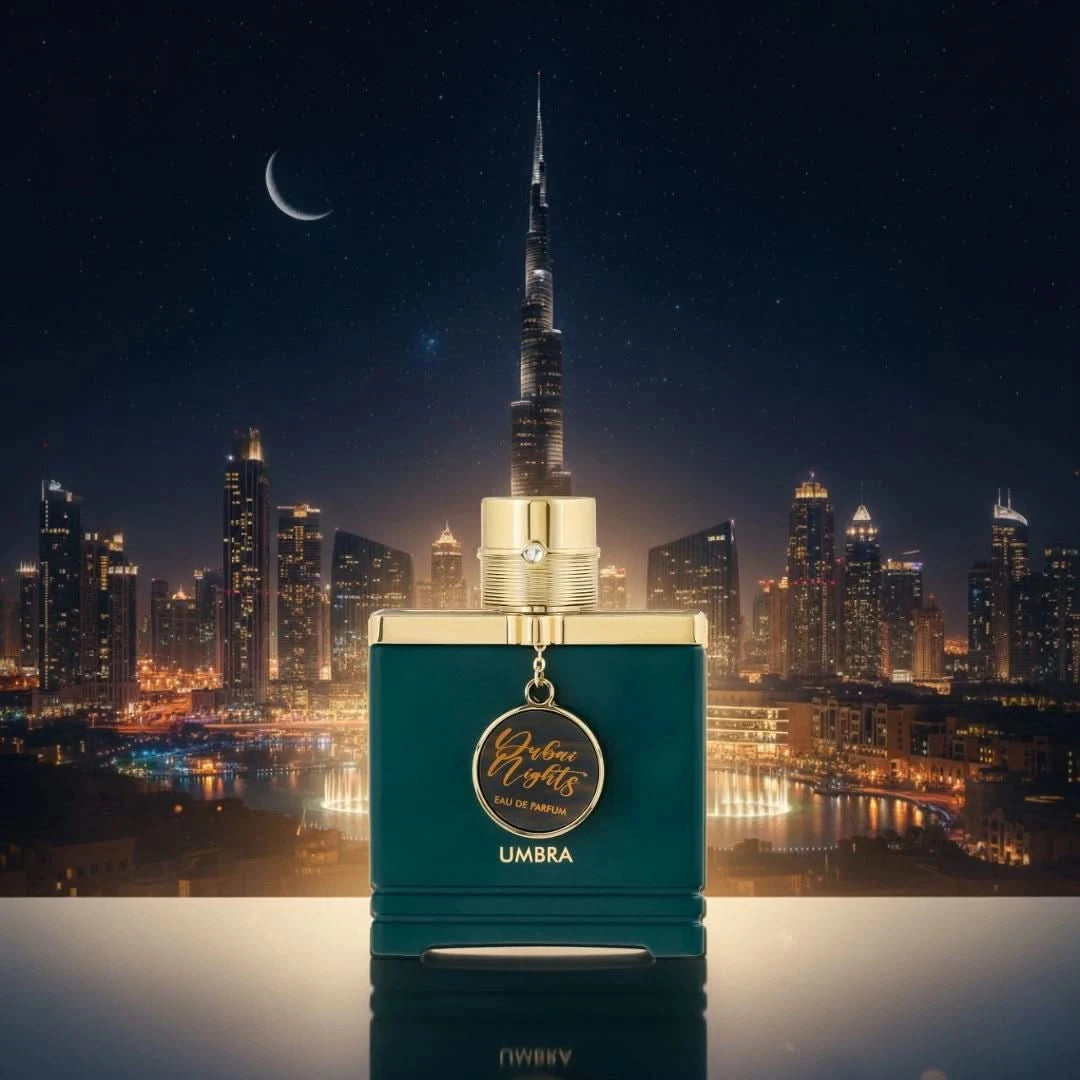 Dubai Nights Umbra Eau de Parfum spray by Armaf, 100ml bottle with elegant black and gold packaging.