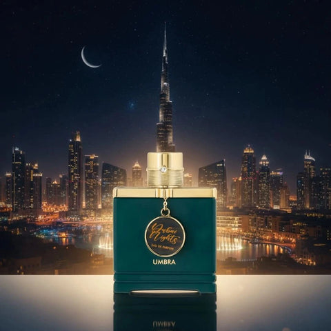 Dubai Nights Umbra Eau de Parfum spray by Armaf, 100ml bottle with elegant black and gold packaging.