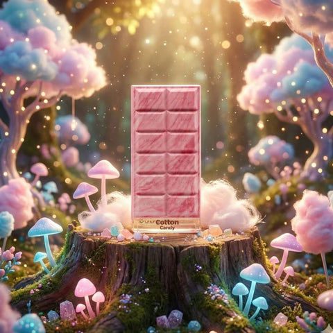 Dubai Delicacy Cotton Candy Eau de Parfum by Armaf in a velvet pouch, 70ml bottle, featuring soft pink and gold packaging.