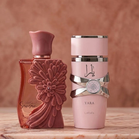 Sawsan by Ard Al Zaafaran & Yara by Lattafa Eau de Parfum Sprays 100ml (3.4 oz) (Bundle)