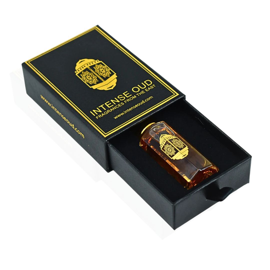 Dark Oud Ispahan Perfume Oil 12ML (0.40 OZ) With Black Gift Box By Intense Oud | A Bold Fusion Of Rose, Saffron & Oud For A Smoky, Opulent Scent. - Intense Oud