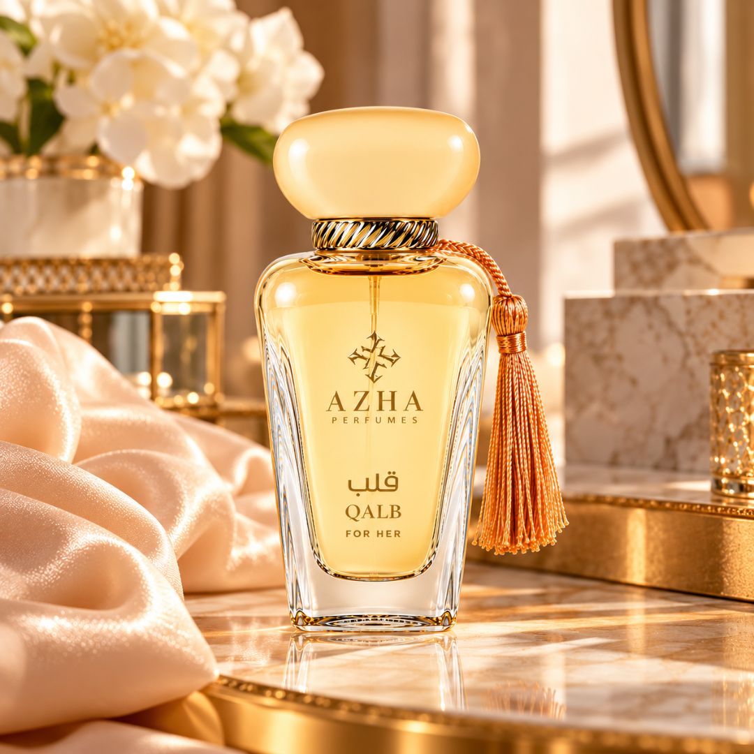 Azha Qalb Eau de Parfum Spray 100ml bottle with elegant packaging, showcasing the luxury fragrance design.