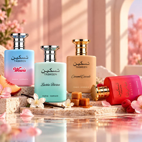 Taskeen Caramel Cascade, Marina, Wowie & Lactéa Divina Eau de Parfum Sprays 100ml (3.4 oz) by Paris Corner (Bundle)