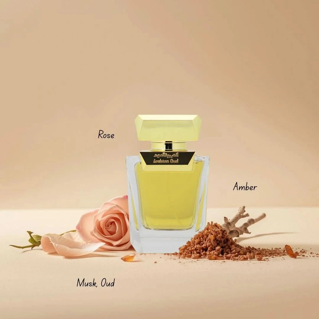 Arabian Oud Dokhon 5-piece gift set featuring fragrance bottles and elegant packaging, perfect for gifting or personal use.