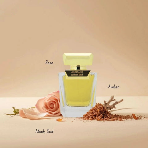 Arabian Oud Dokhon 5-piece gift set featuring fragrance bottles and elegant packaging, perfect for gifting or personal use.