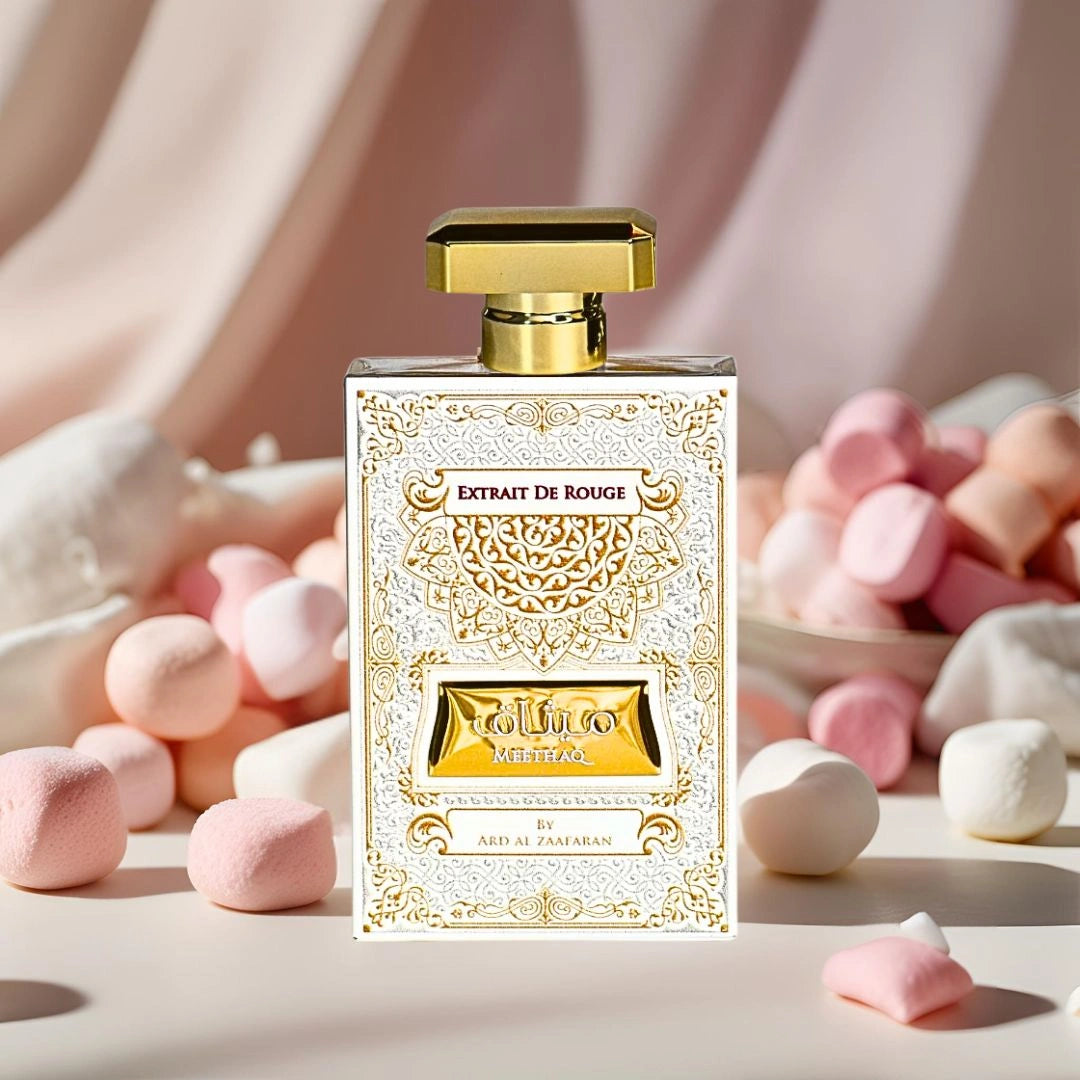 Meethaq Extrait de Rouge Eau de Parfum Spray 100ml (3.4 oz) by Ard Al Zaafaran | Citrus Spark Meets Floral Elegance With A Sweet Embrace - Intense Oud