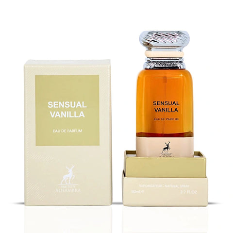 Sensual Vanilla Eau de Parfum Spray 80ml (2.7 oz) by Maison Alhambra | A Creamy Blend of Almond, Vanilla & Woods - Intense Oud