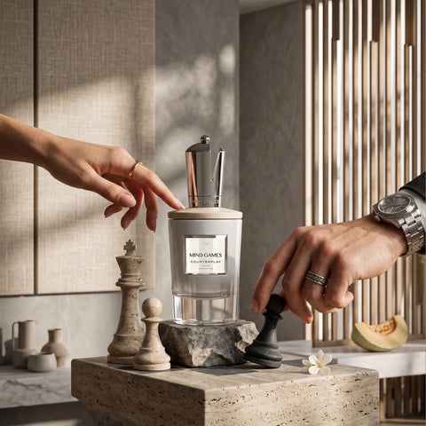 Counterplay Extrait de Parfum by Mind Games, 100ml EDP bottle with elegant design and branding visible.