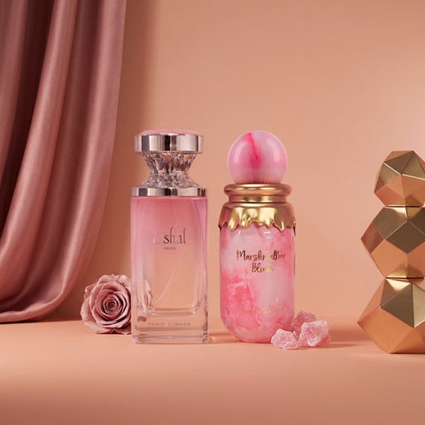 Eshal Musk & Marshmallow Blush Eau de Parfum Sprays 100ml (3.4 oz) by Paris Corner (Bundle)
