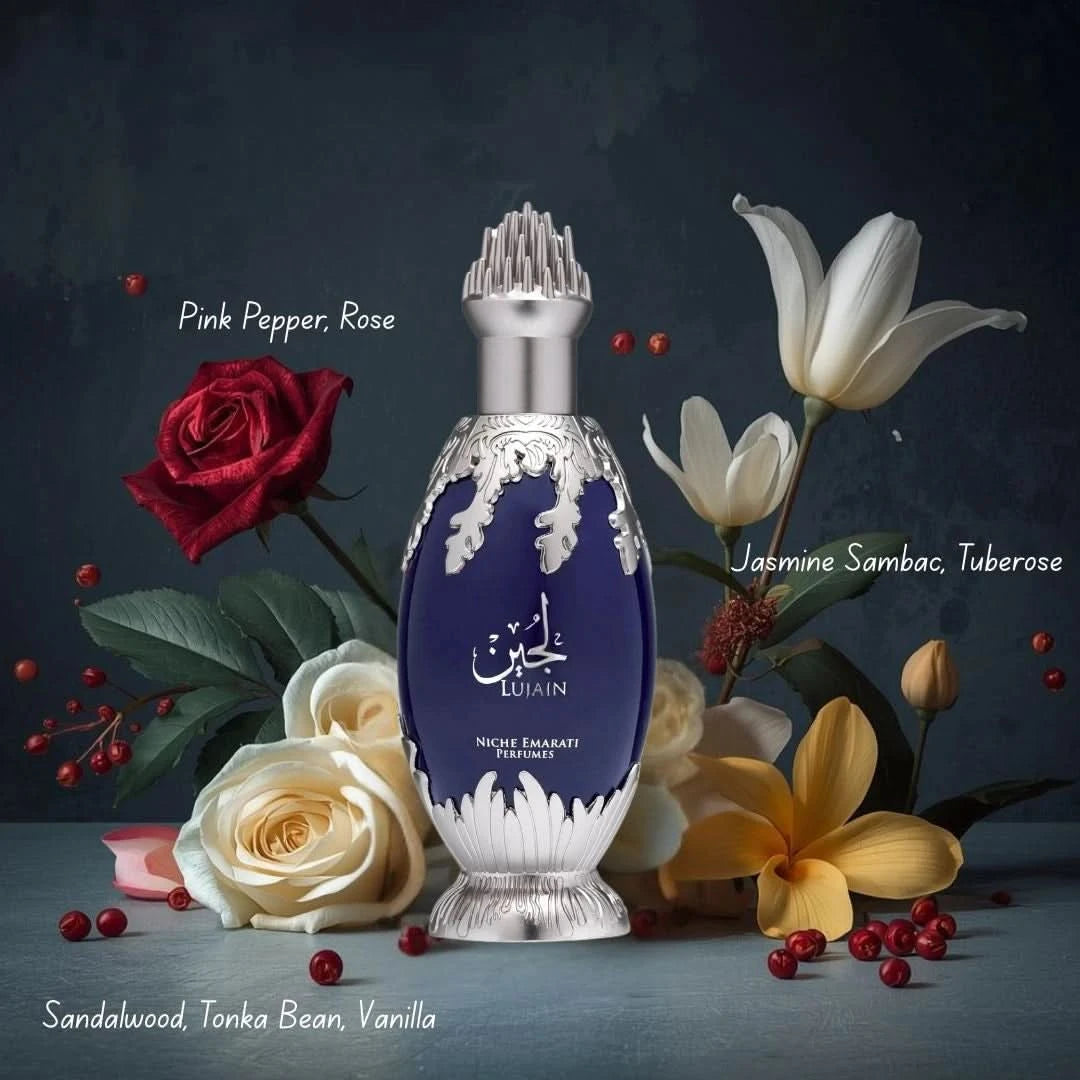 Niche Emarati Lujain Eau de Parfum Spray 100ml (3.4 oz) by Lattafa - Intense Oud