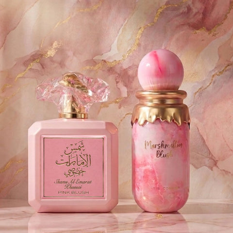 Pink Blush by Ard Al Zaafaran & Marshmallow Blush by Paris corner Eau de Parfum Sprays 100ml (3.4 oz) (Bundle)