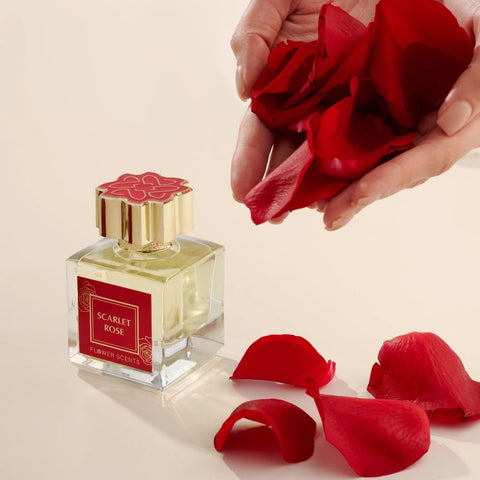 Scarlet Rose Eau de Parfum Spray 65ml (2.2 oz) by Flower Scents | Opulent Rose, Creamy Woods & Golden Amber Warmth - Intense Oud