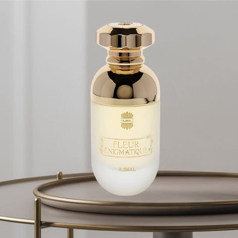Ajmal FLEUR ÉNIGMATIQUE EDP spray 90ML, featuring luxurious, long-lasting floral fragrance in a sleek bottle.