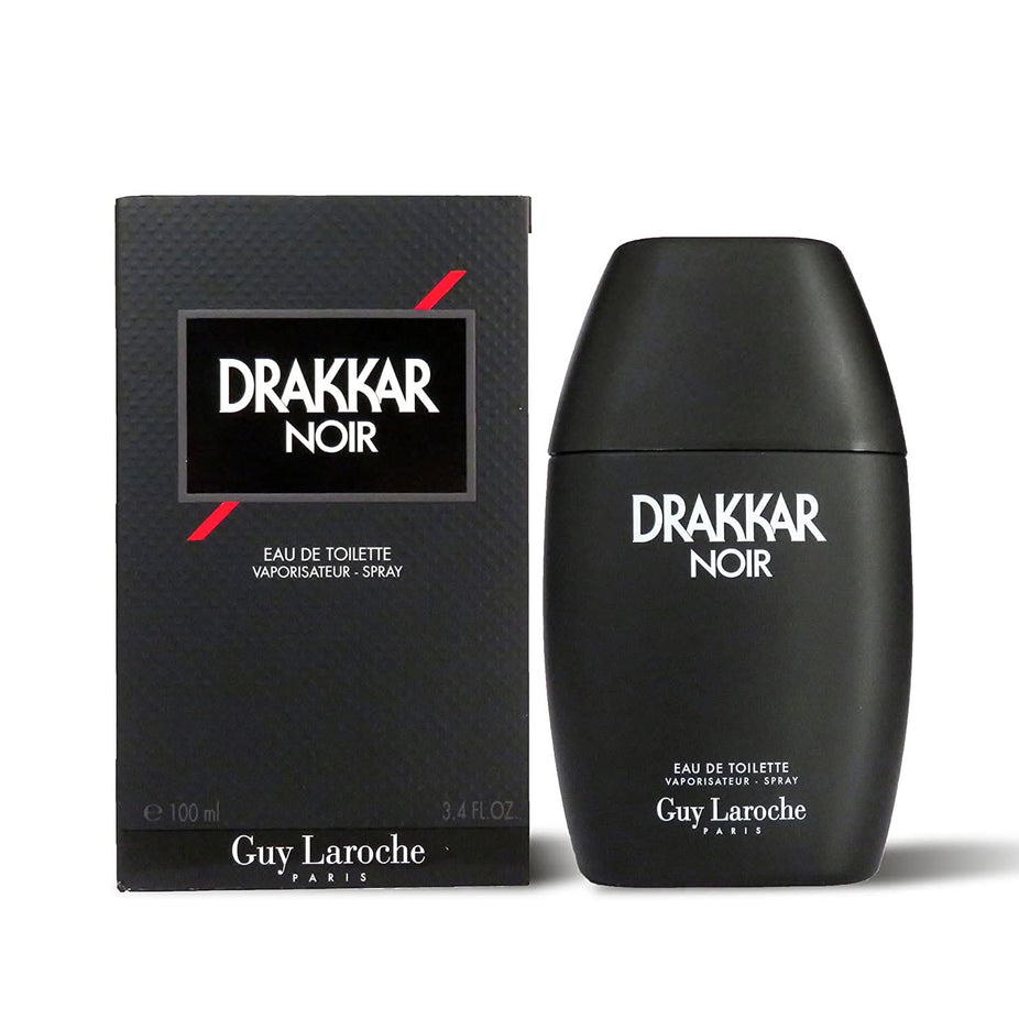 Guy Laroche Drakkar Noir men's EDT 100ml bottle with sleek black packaging and classic design.