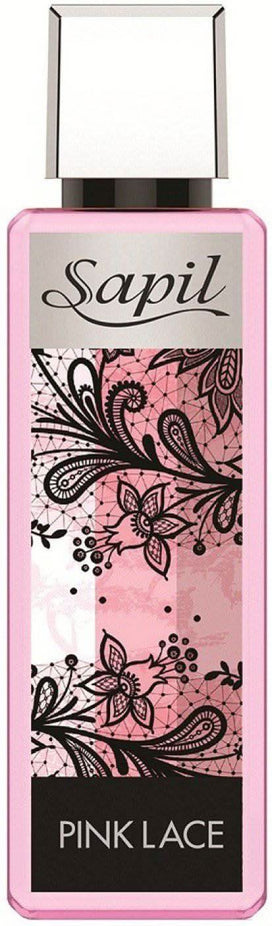 Pink Lace Body Mist by Sapil, 250ml bottle with elegant pink and white floral design, showcasing the body mist spray cap.