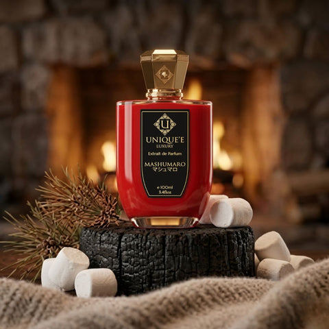 Unique'e Luxury Mashumaro Extrait de Parfum 100ml EDP bottle with elegant design and branding, showcasing the luxurious fragrance.