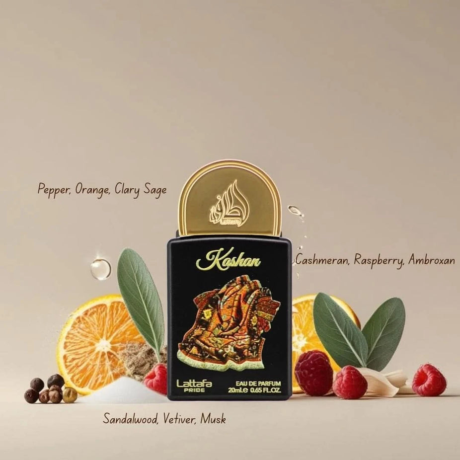 Lattafa Pride Eau de Parfum Gift Set with five 20ml bottles, elegant packaging showcasing the collection No.3 scent.