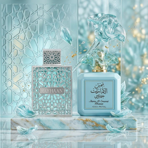 Rayhaan Aquatica by Rayhaan & Iced Petal by Ard Al Zaafaran Eau de Parfum Sprays 100ml (3.4 oz) (Bundle)