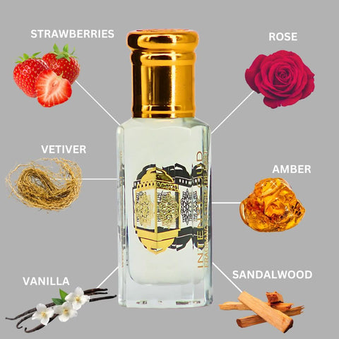 Bareez Perfume Oil by Intense Oud, 12ml loose oil with black gift box, showcasing the elegant packaging and oil bottle.