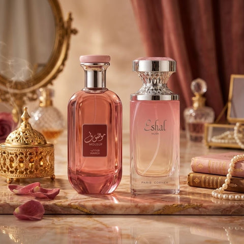 Mousuf Wardi By Ard Al Zaafaran & Eshal Musk By Paris Corner Eau De Parfum Sprays 100ml (3.4 oz) (Bundle)