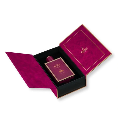 Hikmah Of Love Eau de Parfum spray by Elite Risala, 100ml, featuring a sleek bottle with elegant design and floral accents.